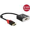 Delock Adapter Displayport 1.2-dugós csatlakozó  HDMI-csatlakozóhüvely 4K 60 Hz passzív fekete (62719)