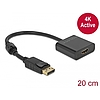 Delock Adapter DisplayPort 1.2-dugós csatlakozó-HDMI-csatlakozóhüvely 4K aktív fekete (63585)