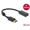 Delock Adapter DisplayPort 1.2-dugós csatlakozó -HDMI-csatlakozóhüvely 4K passzív fekete (63559)