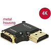Delock adapter Gyors-sebességű HDMI Ethernettel - HDMI-A anya  HDMI-A apa 4K 90 fokos jobbra fekete (65661)