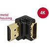 Delock adapter Gyors-sebességű HDMI Ethernettel - HDMI-A anya  HDMI-A apa 4K 90 fokos lefele fekete (65662)