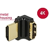 Delock adapter Gyors-sebességű HDMI Ethernettel - HDMI-A anya  HDMI-A apa 4K 90 fokos fel fekete (65663)