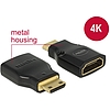 Delock Adapter Gyors-sebességű HDMI Ethernettel - HDMI Mini-C apa  HDMI-A anya 4K fekete (65665)