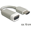 Delock adapter HDMI-A apa  VGA anya,15 cm, szürke (65469)