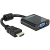 Delock Adapter HDMI-A-dugós csatlakozó  VGA-csatlakozóhüvely fekete (65512)