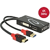 Delock Adapter HDMI-dugós csatlakozó  DVI / VGA / Displayport-csatlakozóhüvely 4K fekete (62959)