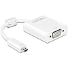 Delock Adapter HDMI Micro-D dugó  VGA hüvely audióval fehér (65557)