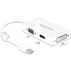 Delock Adapter mini Displayport 1.1-dugós csatlakozó  VGA / HDMI / DVI passzív fehér (62630)