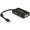 Delock Adapter mini Displayport 1.1-dugós csatlakozó  VGA / HDMI / DVI passzív fekete (62631)