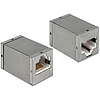 Delock Adapter, RJ45-aljzat  RJ45-aljzat, Cat.6 STP kompakt ezüst (86250)