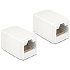 Delock Adapter, RJ45-aljzat  RJ45-aljzat, Cat.6 UTP kompakt fehér (86249)