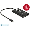 Delock Adapter Thunderbolt 3 csatlakozódugóval  2 x Displayport csatlakozóhüvellyel 4K 60 Hz (62708)