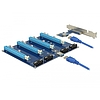 Delock Bővítőkártya PCI Express x1  4 x PCIe x16, 60 cm-es USB-kábellel (41427)
