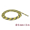Delock Fonott kábelharisnya nyújtható 2 m x 6 mm fekete-sárga (20737)