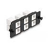 Delock Keystone adapter panel 6 portos fekete (66996)