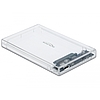 Delock Külso ház 2.5 SATA HDD / SSD-hez USB Type-C anya csatlakozóval átlátszó - eszközmentes (42621)