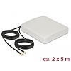 Delock LTE MIMO Antenna 2 x SMA Plug 8 dBi directional with connection cable RG-58 5 m white outdoor (89890)