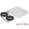 Delock LTE MIMO Antenna 2 x SMA Plug 8 dBi directional with connection cable RG-58 10 m white outdoo (89891)