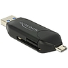 Delock Micro USB OTG-kártyaolvasó + USB 3.0 A-csatlakozódugó (91734)