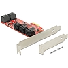 Delock PCI Express kártya  10db belső SATA (6Gb/s) csatlakozóval, alacsony profilú kivitel (89384)