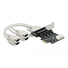 Delock PCI Express Kártya  4 x soros RS-232 tápfeszültséggel 5 V / 12 V (89895)