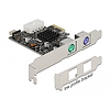 Delock PCI Express x1 kártya 2 x PS/2 porttal és 1 x USB tűfejjel - alacsony profilú formatényező (90049)