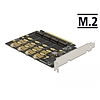 Delock PCI Express x16 kártya - 4 x belső NVMe M.2 Key M - elágazás (89017)