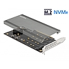 Delock PCI Expresz x16 kártya - 4 x belső NVMe M.2 M-kulcs hűtőbordával és ventilátorral - elágazás (90050)