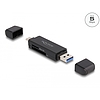 Delock SuperSpeed USB 5 Gbps kártyaolvasó USB Type-C / A-típusú SD és Micro SD memóriakártyákhoz (91004)