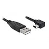 Delock USB 2.0-A apa - USB mini-B 5 tűs hajlított apa átalakító kábel, 0,5m (82680)