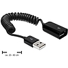 Delock USB 2.0-A hosszabbító kábel / anya spirál kábel (83163)