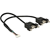 Delock USB 2.0-s kábel, 1,25 mm, 8 tűs  2 x USB 2.0 A típusú panelrögzítés, 25 cm (84839)
