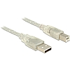 Delock USB 2.0-s kábel A-típusú csatlakozódugóval  USB 2.0-s, B-típusú csatlakozódugóval 1 m (83892)
