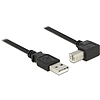 Delock USB 2.0-s kábel A-típusú dugó  USB 2.0 B-típusú dugó derékszögű 0,5 m fekete (84809)