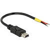 Delock USB 2.0-s kábel Mini-B-csatlakozódugóval  2 db nyitott vezetékkel, 10 cm Raspberry Pi (85251)