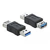 Delock USB 3.0 Adapter - A-típusú apa csatlakozó - A-típusú anya csatlakozó adat blokkoló (66497)