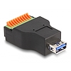 Delock USB 3.2 Gen 1 A-típusú anya - Terminal Block Adapter lenyomó gombbal (66239)