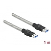 Delock USB 3.2 Gen 1, fém borítású kábel A-típusú apa A-típusú, 1 méter (86775)