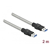 Delock USB 3.2 Gen 1, fém borítású kábel A-típusú apa A-típusú, 2 méter (86776)