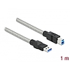 Delock USB 3.2 Gen 1, fém borítású kábel A-típusú apa B-típusú, 1 méter (86778)