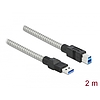 Delock USB 3.2 Gen 1, fém borítású kábel A-típusú apa B-típusú, 2 méter (86779)