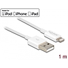 Delock USB adat- és töltőkábel iPhone , iPad és iPod készülékhez fehér 1 m (83000)