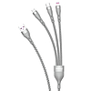 Dudao 3 az 1-ben USB-kábel - Lightning / microUSB / USB Type C 65W, 1,2 m szürke (L20X)