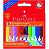 Faber-Castell zsírkréta készlet 12 színű radírozható, háromszög alakú 12-es 122520