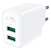 Fali töltő Acefast A33, 2x USB, 18W, QC3.0, fehér (A33 white)