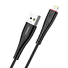 Foneng X15 USB-Lightning kábel, 2,4A, 1,2 m, fekete (X15 iPhone / Black)