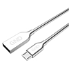 GND microUSB/USB-A kábel, 1 méter, acélspirál borítás ezüst szín (GNDMICUSB100MM23)