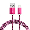 GoGEN Lightning USB kábel 1m, textil borítás, lila szín (GOGLIGHTN100MM25)