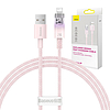 Gyorstöltő kábel Baseus USB-A és Lightning Explorer Series 1m, 2,4A, rózsaszín (CATS010004)