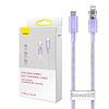Gyorstöltő kábel Baseus USB-C és Lightning Explorer Series 2 m, 20 W, lila (CATS010305)